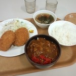 Samezu untem menkyo shikenjo shokudou - コロッケ定食とカレー丼。超なごみ系