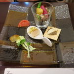 フクモト - ハンバーグランチの前菜盛り合わせ