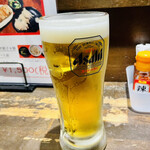 餃々 - セットの生ビール