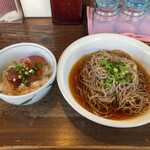 Shou an - 極丼○得セット(まぐろ丼+そば 冷)