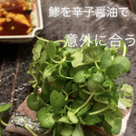 緒方 - アジ　からし醤油で