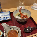 銀座 しのはら - 伊勢海老 ふぐの小鍋    ちり酢で