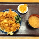 天丼てんや - たれづけ海鮮天丼（ご飯大盛）+菜の花天