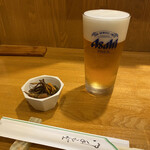 味のまる藤 - 松前漬けと生ビール
