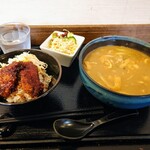 Tenko - カレーうどんとミニカツ丼1210円 みそカツ