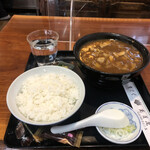 光月庵 - カレー南蛮そば　ライス950円