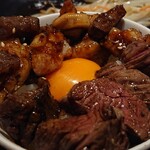 鉄板焼天神ホルモン 博多駅店 - 丼作ってみたけど、赤点だな。