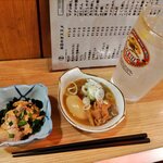 晩杯屋 - レモンサワー、煮込み（玉子入り）、あん肝