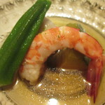 和食 こんどう - 賀茂茄子　海老　石川小芋　オクラ