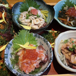 北海道海鮮・個室情緒 ～ ２３番地 ～ 新宿東口店 - 珍味の盛り合わせ