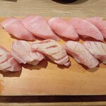寿司 築地日本海 - 大トロ　大トロ炙り