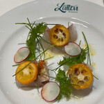 Brasserie Laiton - 前菜　スズキのカルパッチョ