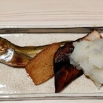 御料理 良所 - 鰰、薩摩揚げ、寒ブリ幽庵焼き、大根おろし