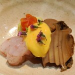 御料理 良所 - 鮑と甘海老