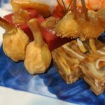 御料理 良所 - クワイ、河豚の煮凝り、数の子のフライ