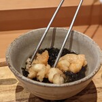 天ぷら たけうち - 揚げたてをのせて