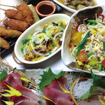 Uwajima Gyokou Chokusou Shungyo Totaimeshi Gaiya - ★夏のご宴会予約承り中★【季節の味満喫コース】季節野菜を中心とした、旬菜・旬魚を使ったコースです。 この時期ならではの味を楽しみたい人にオススメです。