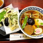 Kaminari Momma Ruka - 野菜てんぷら盛り合わせ、おかめ蕎麦