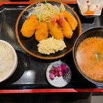 Marusa Suisan - 海老かきフライ定食