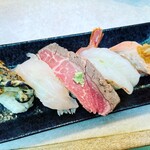 ぐるめ寿司 - 冬の味覚五貫盛り