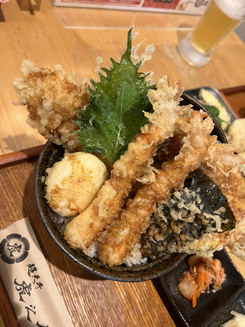 天丼 ズワイガニ天丼タワー！青森駅前「天じゅん」で炙り