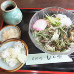 そば処　しら瀬 - 冷やし山菜蕎麦　６８０円　　【　２０１３年６月　】