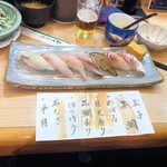 寿司おのざき - 七浜ひかりセットは白身魚で構成