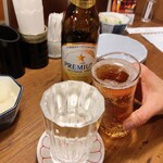 Ganso Yakitori Kushi Hacchin - 8年ぶりに酒をするミッコは、まずはオールフリーから