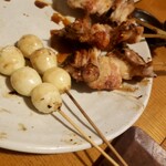 炭火屋りどり - 追加（笑）白玉、手羽先