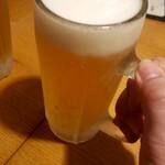炭火屋りどり - カンパーイ！生ビール。キンキン！