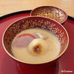 日本料理 藤井 - 焼丸餅､頭薯､蕪､金時人参の白味噌の雑煮