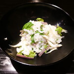 富小路 やま岸 - 氷魚(鮎の稚魚)としず紫の炊き込みご飯