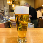 鮨芳 - ◎生ビールで乾杯！
