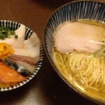 Gyokai To Chuukasoba Totoyamichi - 中華そば（煮干塩）+ミニ海鮮丼セット1300