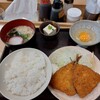 なかよし - アジフライB定食、生卵トッピング