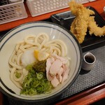 Sanuki udon boutsurukoshi - 限)柚子胡椒おろしうどん￥730温のみ　せせり天