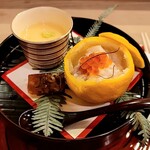 馬車道 大かわ - 雲子の茶碗蒸しと鰤と蕪麹漬け