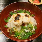 御料理 古川 - トラフグのお茶漬け　焼き白子を乗せて