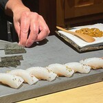 鮨処 池上 - アオリイカと長崎平戸の地雲丹