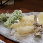 桶家乃隠居 - キス、むかご、菜の花、いか