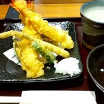 Soji bou - 天ぷらと蕎麦湯割り（２杯目）