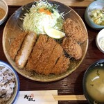 かつ敏 - ロースカツと牡蠣フライ定食