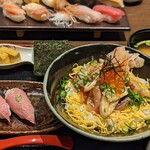 Sushidainingutachibana - 仙台牛の握りとづけ丼