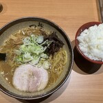 Menya Tsukushi - 230116月　富山　麺屋 つくし 富山駅店　味噌＆ライス