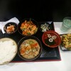 Yude tarou - 合い盛りもつ定食と季節のかき揚げ