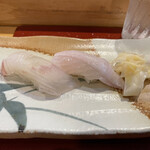 長三郎鮨 - ヒラメとエンガワ