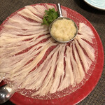 二位 - フカヒレお造りだったかな？つけネギがさっぱり美味しい