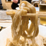 焼肉 はせ川 - 苦郎ラーメンは極太平打ち麺