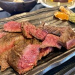 肉割烹 肝心屋 浜田山店 - 訪れた日の赤身肉は北海道のランプ
