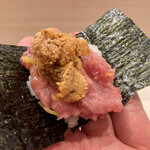 池袋 鮨 貴山 - 【握り】トロたく（巻物）